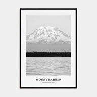 Mount Rainier Portrait B&W Poster