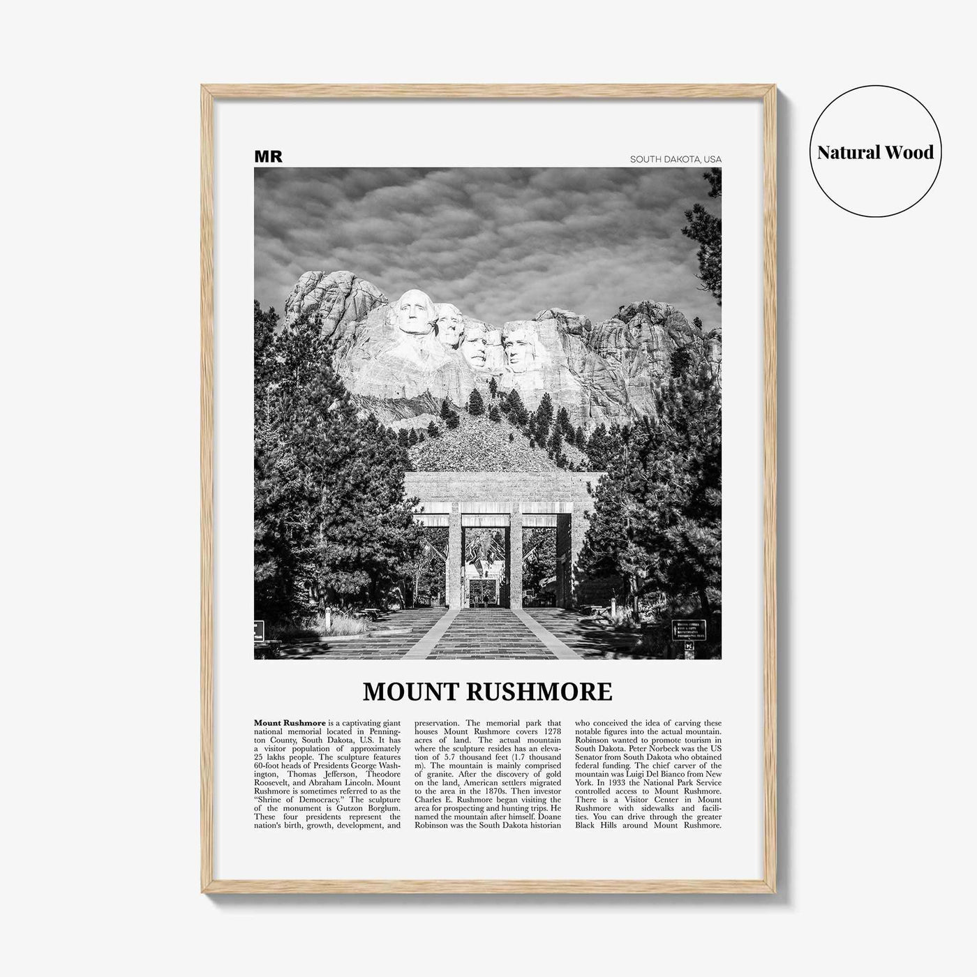 Mount Rushmore Print Black and White, Mount Rushmore Wall Art, Mount Rushmore Poster, Mount Rushmore Photo, Rushmore Décor, South Dakota