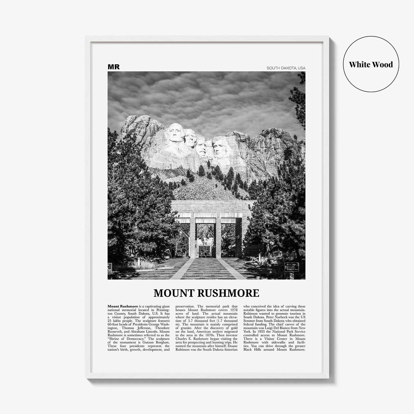 Mount Rushmore Print Black and White, Mount Rushmore Wall Art, Mount Rushmore Poster, Mount Rushmore Photo, Rushmore Décor, South Dakota