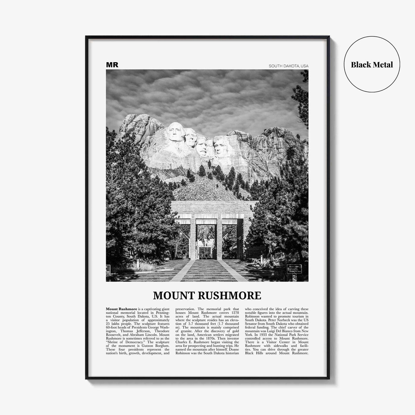Mount Rushmore Print Black and White, Mount Rushmore Wall Art, Mount Rushmore Poster, Mount Rushmore Photo, Rushmore Décor, South Dakota