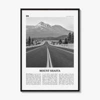 Mount Shasta Print Black and White, Mount Shasta Wall Art, Mount Shasta Poster, Mount Shasta Photo, Mount Shasta Décor, California, USA
