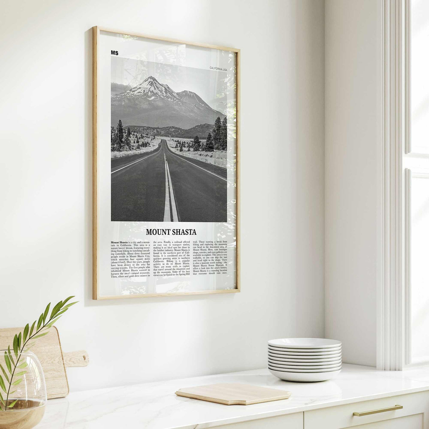 Mount Shasta Print Black and White, Mount Shasta Wall Art, Mount Shasta Poster, Mount Shasta Photo, Mount Shasta Décor, California, USA