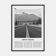 Mount Shasta Travel B&W Poster