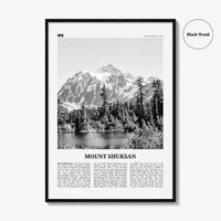 Mount Shuksan Print Black and White, Mt Shuksan  Wall Art, Mount Shuksan Poster,  Mount Shuksan Photo, Mount Shuksan Wall Décor, Washington