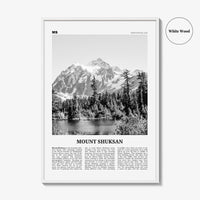 Mount Shuksan Print Black and White, Mt Shuksan  Wall Art, Mount Shuksan Poster,  Mount Shuksan Photo, Mount Shuksan Wall Décor, Washington