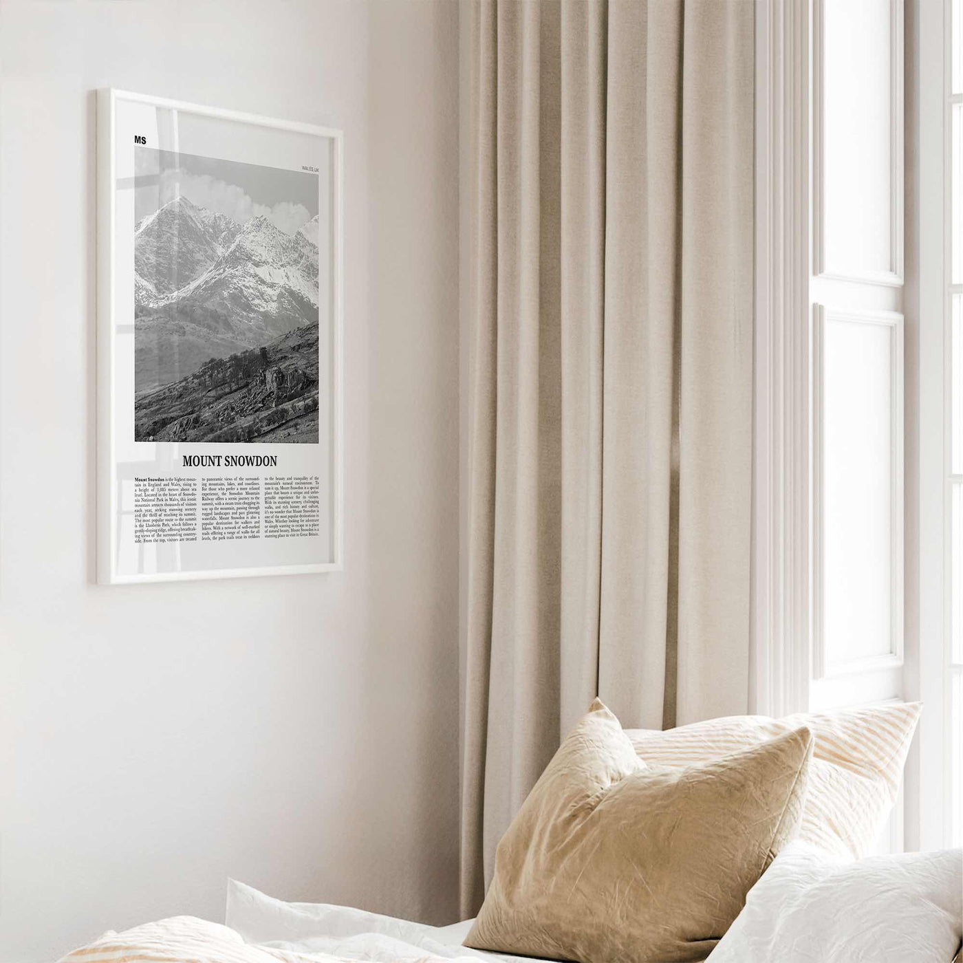 Mount Snowdon Print Black and White, Mount Snowdon Wall Art, Mount Snowdon Poster, Mount Snowdon Photo, Wall Décor, Mount Snowdon Map