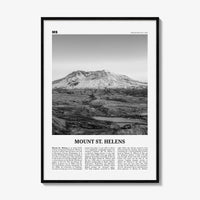 Mount St Helens Print Black and White, Mount St. Helens Wall Art, Mount St. Helens Poster, Mount St. Helens Photo, Washington, USA