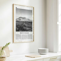 Mount St Helens Print Black and White, Mount St. Helens Wall Art, Mount St. Helens Poster, Mount St. Helens Photo, Washington, USA