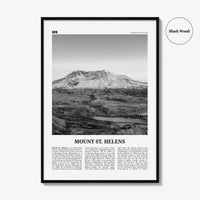 Mount St Helens Print Black and White, Mount St. Helens Wall Art, Mount St. Helens Poster, Mount St. Helens Photo, Washington, USA