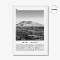 Mount St Helens Print Black and White, Mount St. Helens Wall Art, Mount St. Helens Poster, Mount St. Helens Photo, Washington, USA