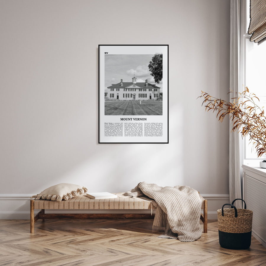 Mount Vernon Travel B&W Poster