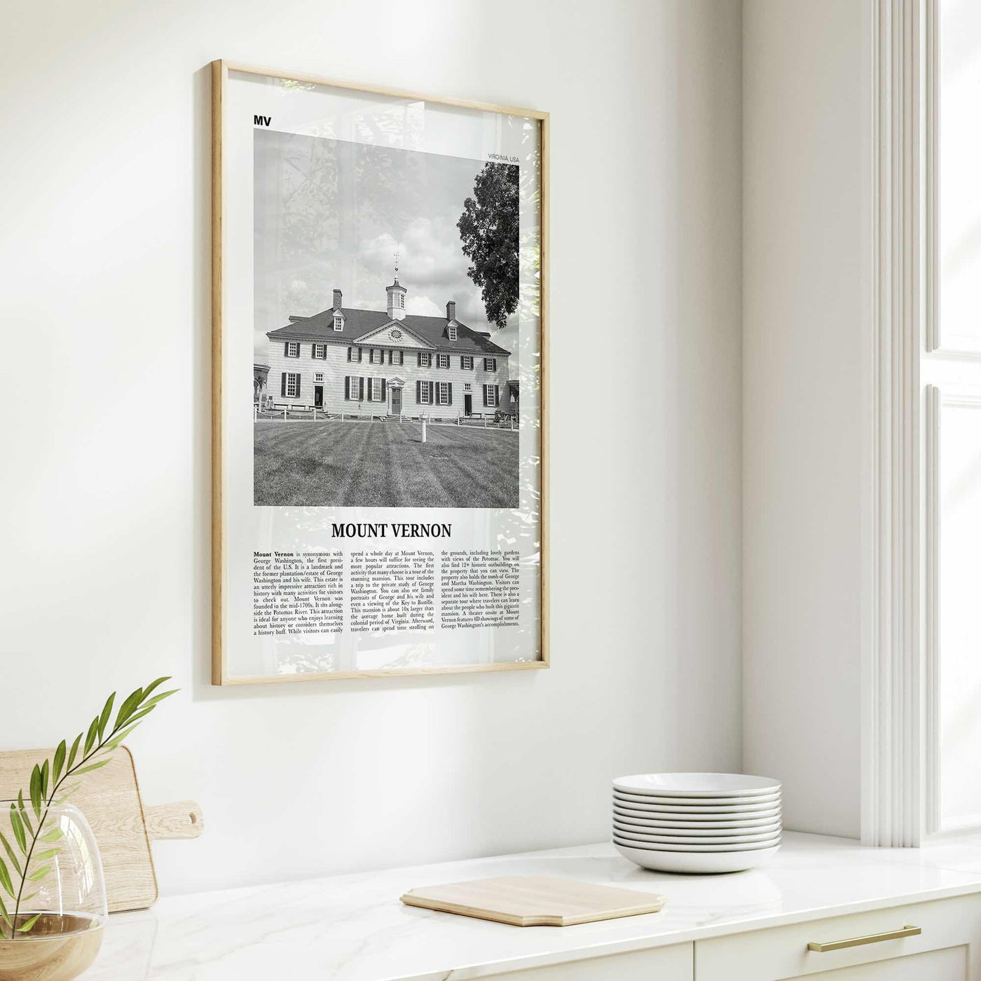 Mount Vernon Print Black and White, Mount Vernon Wall Art, Mount Vernon Poster, Mount Vernon Photo, Mount Vernon Décor, Virginia, USA