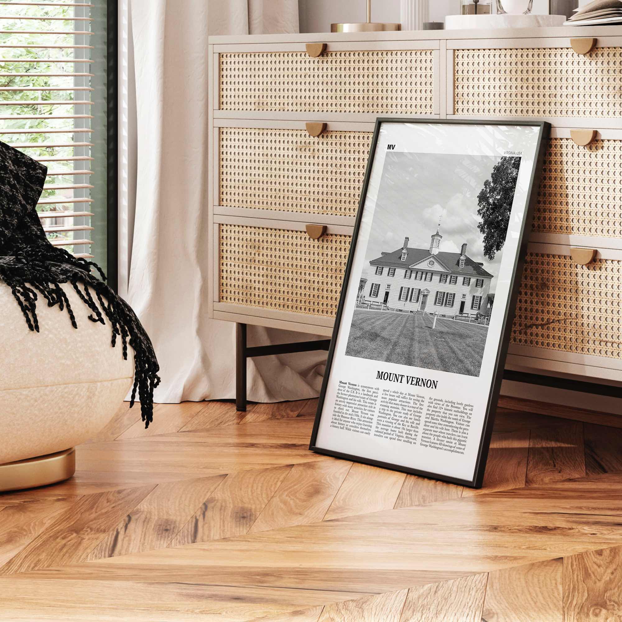 Mount Vernon Print Black and White, Mount Vernon Wall Art, Mount Vernon Poster, Mount Vernon Photo, Mount Vernon Décor, Virginia, USA