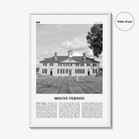 Mount Vernon Print Black and White, Mount Vernon Wall Art, Mount Vernon Poster, Mount Vernon Photo, Mount Vernon Décor, Virginia, USA
