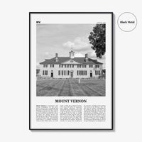 Mount Vernon Print Black and White, Mount Vernon Wall Art, Mount Vernon Poster, Mount Vernon Photo, Mount Vernon Décor, Virginia, USA