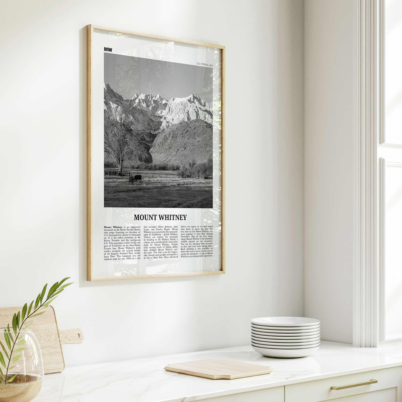 Mount Whitney Print Black and White, Mount Whitney Wall Art, Mount Whitney Poster, Mount Whitney Photo, Mount Whitney Décor, California, USA
