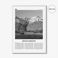 Mount Whitney Print Black and White, Mount Whitney Wall Art, Mount Whitney Poster, Mount Whitney Photo, Mount Whitney Décor, California, USA