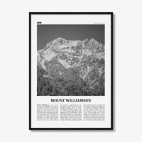 Mount Williamson Print Black and White, Mount Williamson Wall Art, Mount Williamson Poster, Mount Williamson Photo, California, USA