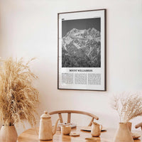 Mount Williamson Print Black and White, Mount Williamson Wall Art, Mount Williamson Poster, Mount Williamson Photo, California, USA