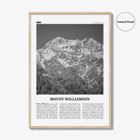 Mount Williamson Print Black and White, Mount Williamson Wall Art, Mount Williamson Poster, Mount Williamson Photo, California, USA