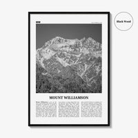 Mount Williamson Print Black and White, Mount Williamson Wall Art, Mount Williamson Poster, Mount Williamson Photo, California, USA