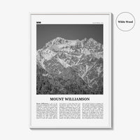Mount Williamson Print Black and White, Mount Williamson Wall Art, Mount Williamson Poster, Mount Williamson Photo, California, USA