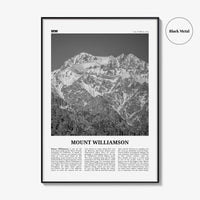 Mount Williamson Print Black and White, Mount Williamson Wall Art, Mount Williamson Poster, Mount Williamson Photo, California, USA