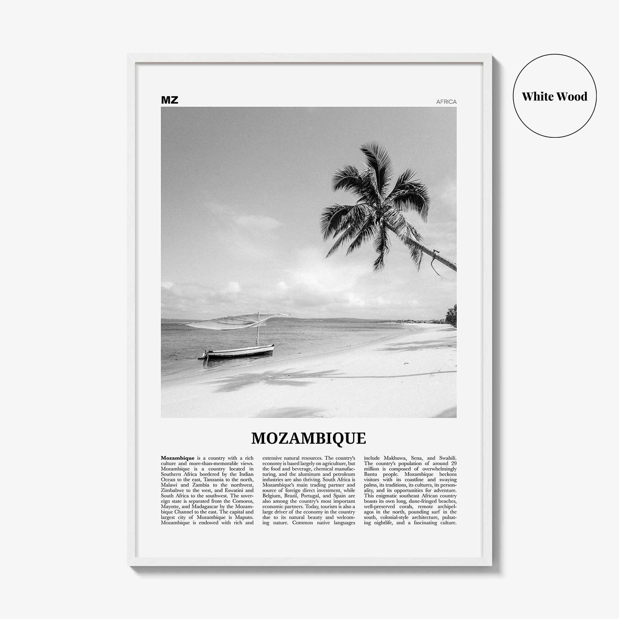 Mozambique Print Black and White, Mozambique Wall Art, Mozambique Poster, Mozambique Photo, Mozambique Decor, Moçambique, Maputo, Africa