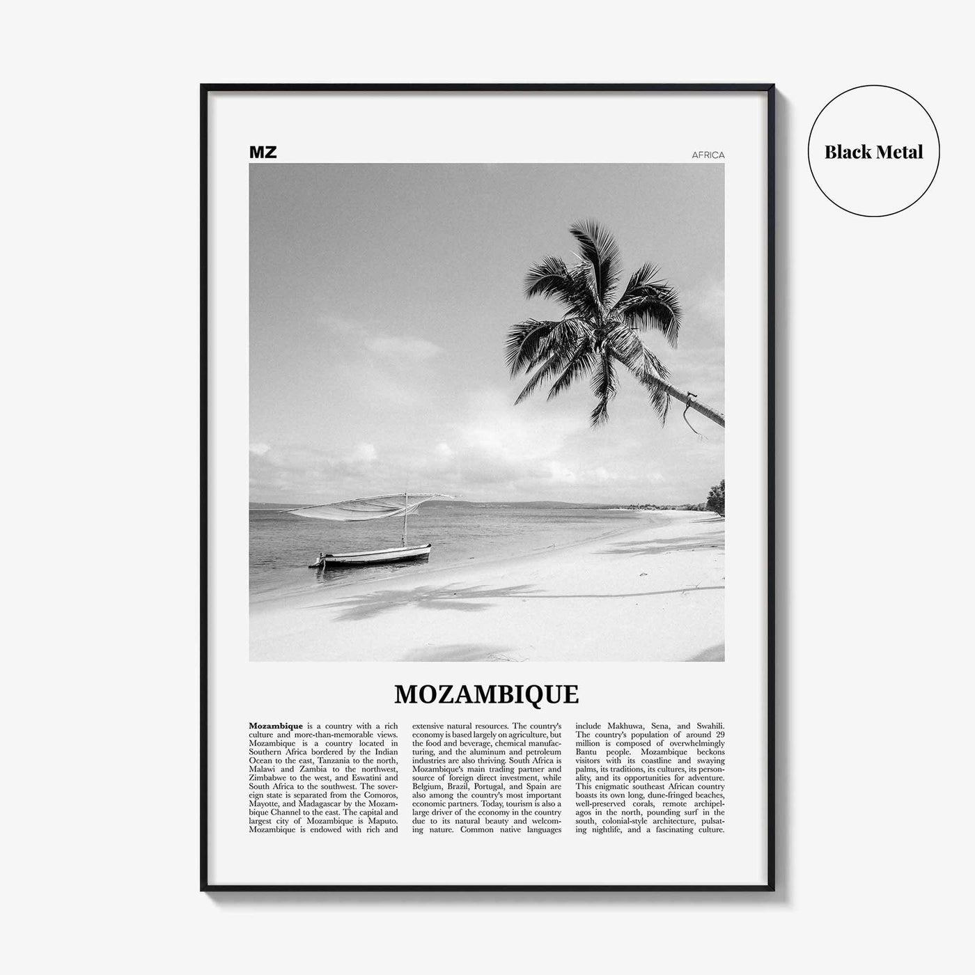 Mozambique Print Black and White, Mozambique Wall Art, Mozambique Poster, Mozambique Photo, Mozambique Decor, Moçambique, Maputo, Africa