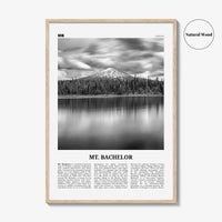 Mt Bachelor Print Black and White, Mt Bachelor Wall Art, Mt Bachelor Poster, Mt Bachelor Photo, Mt Bachelor Wall Décor, Mt Bachelor Map,