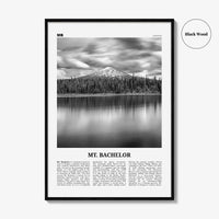 Mt Bachelor Print Black and White, Mt Bachelor Wall Art, Mt Bachelor Poster, Mt Bachelor Photo, Mt Bachelor Wall Décor, Mt Bachelor Map,