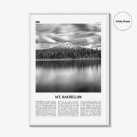 Mt Bachelor Print Black and White, Mt Bachelor Wall Art, Mt Bachelor Poster, Mt Bachelor Photo, Mt Bachelor Wall Décor, Mt Bachelor Map,