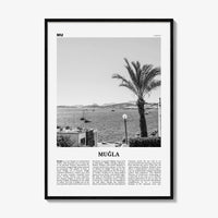 Mugla Print Black and White, Muğla Wall Art, Muğla Poster, Muğla Photo, Muğla Wall Décor, Aegean, Menteşe, Turkey
