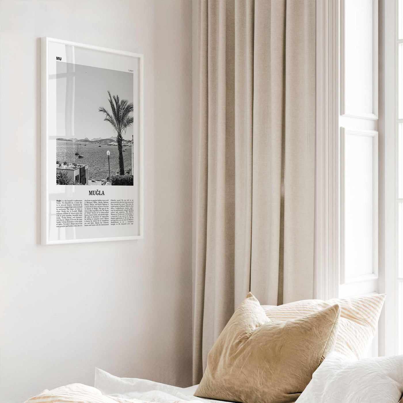 Mugla Print Black and White, Muğla Wall Art, Muğla Poster, Muğla Photo, Muğla Wall Décor, Aegean, Menteşe, Turkey