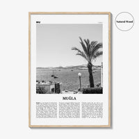 Mugla Print Black and White, Muğla Wall Art, Muğla Poster, Muğla Photo, Muğla Wall Décor, Aegean, Menteşe, Turkey