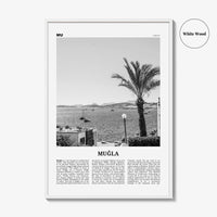 Mugla Print Black and White, Muğla Wall Art, Muğla Poster, Muğla Photo, Muğla Wall Décor, Aegean, Menteşe, Turkey