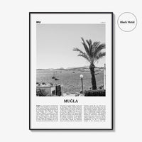 Mugla Print Black and White, Muğla Wall Art, Muğla Poster, Muğla Photo, Muğla Wall Décor, Aegean, Menteşe, Turkey