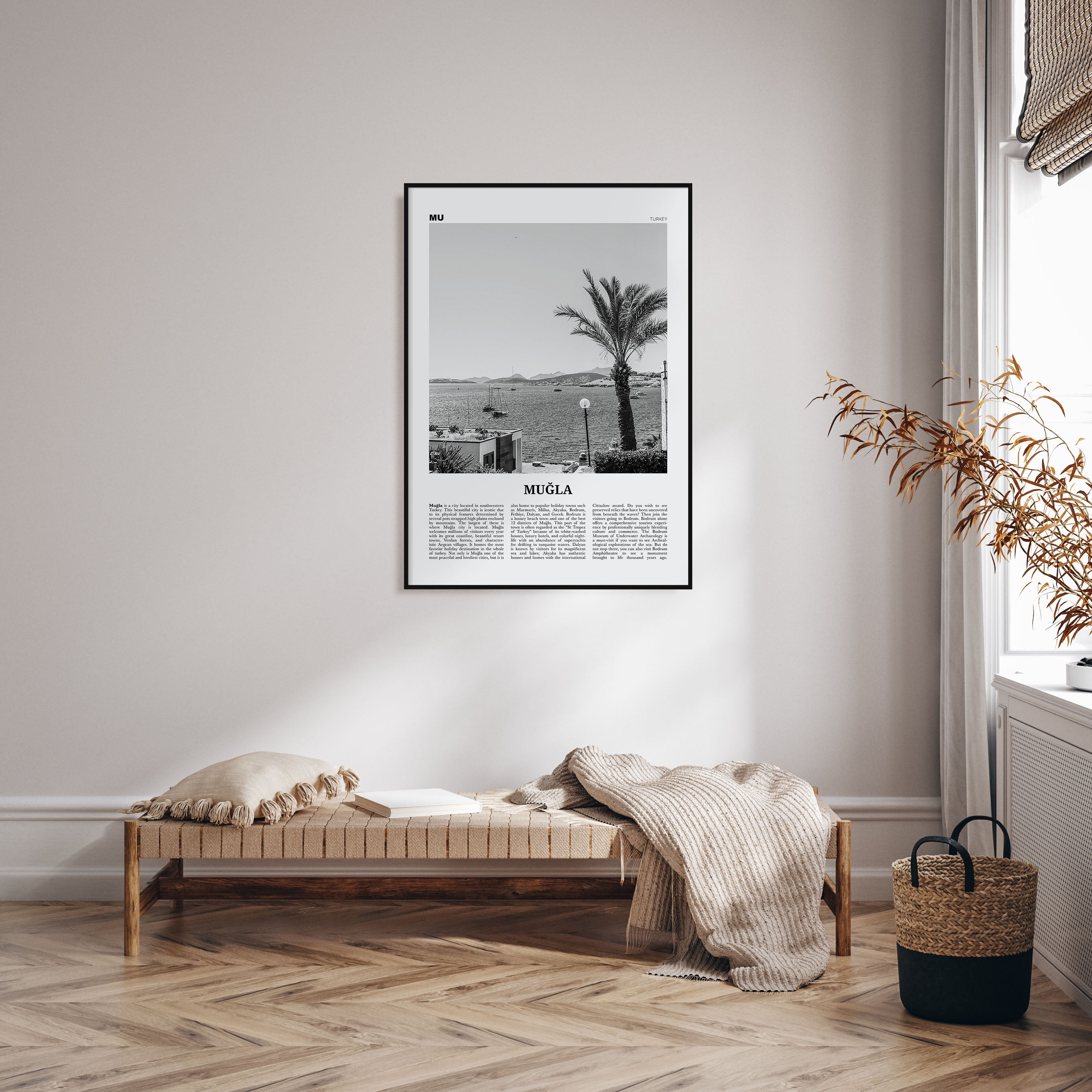 Muğla Travel B&W Poster