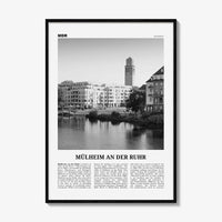 Mulheim An Der Ruhr Print Black and White, Mülheim an der Ruhr Wall Art, Mülheim an der Ruhr Poster, Mülheim an der Ruhr Photo, Décor, Map,