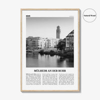 Mulheim An Der Ruhr Print Black and White, Mülheim an der Ruhr Wall Art, Mülheim an der Ruhr Poster, Mülheim an der Ruhr Photo, Décor, Map,