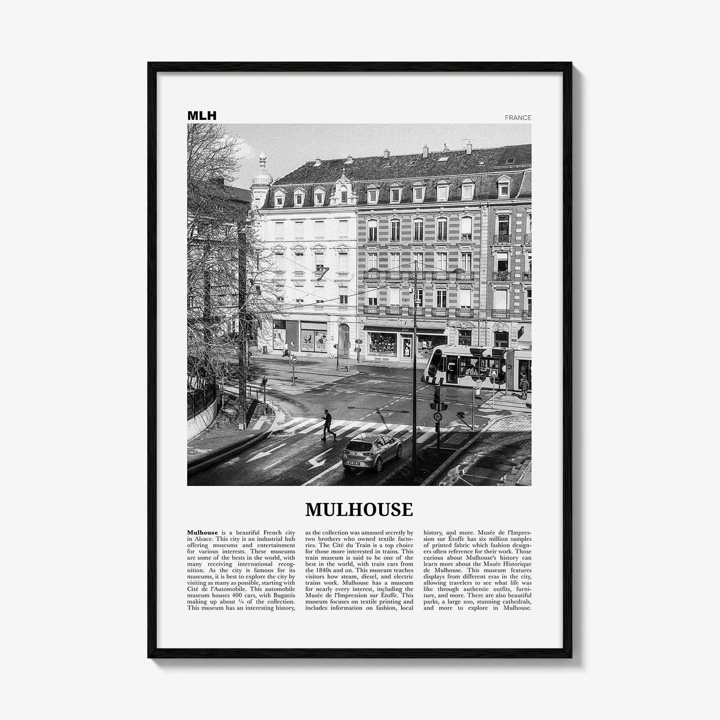 Mulhouse Print Black and White, Mulhouse Wall Art, Mulhouse Poster, Mulhouse Photo, Mulhouse Wall Décor, Mulhouse Map, France