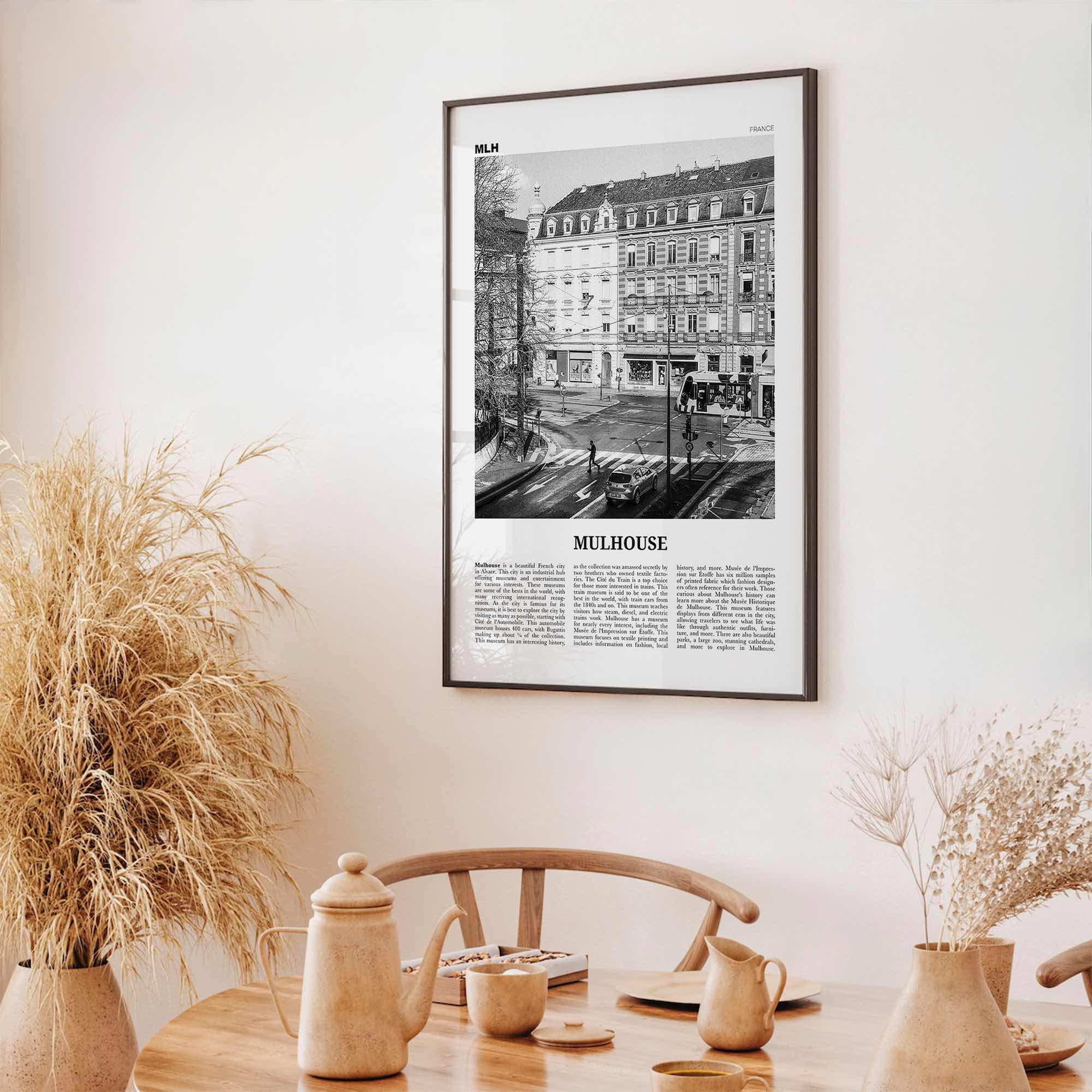 Mulhouse Print Black and White, Mulhouse Wall Art, Mulhouse Poster, Mulhouse Photo, Mulhouse Wall Décor, Mulhouse Map, France