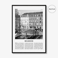 Mulhouse Print Black and White, Mulhouse Wall Art, Mulhouse Poster, Mulhouse Photo, Mulhouse Wall Décor, Mulhouse Map, France