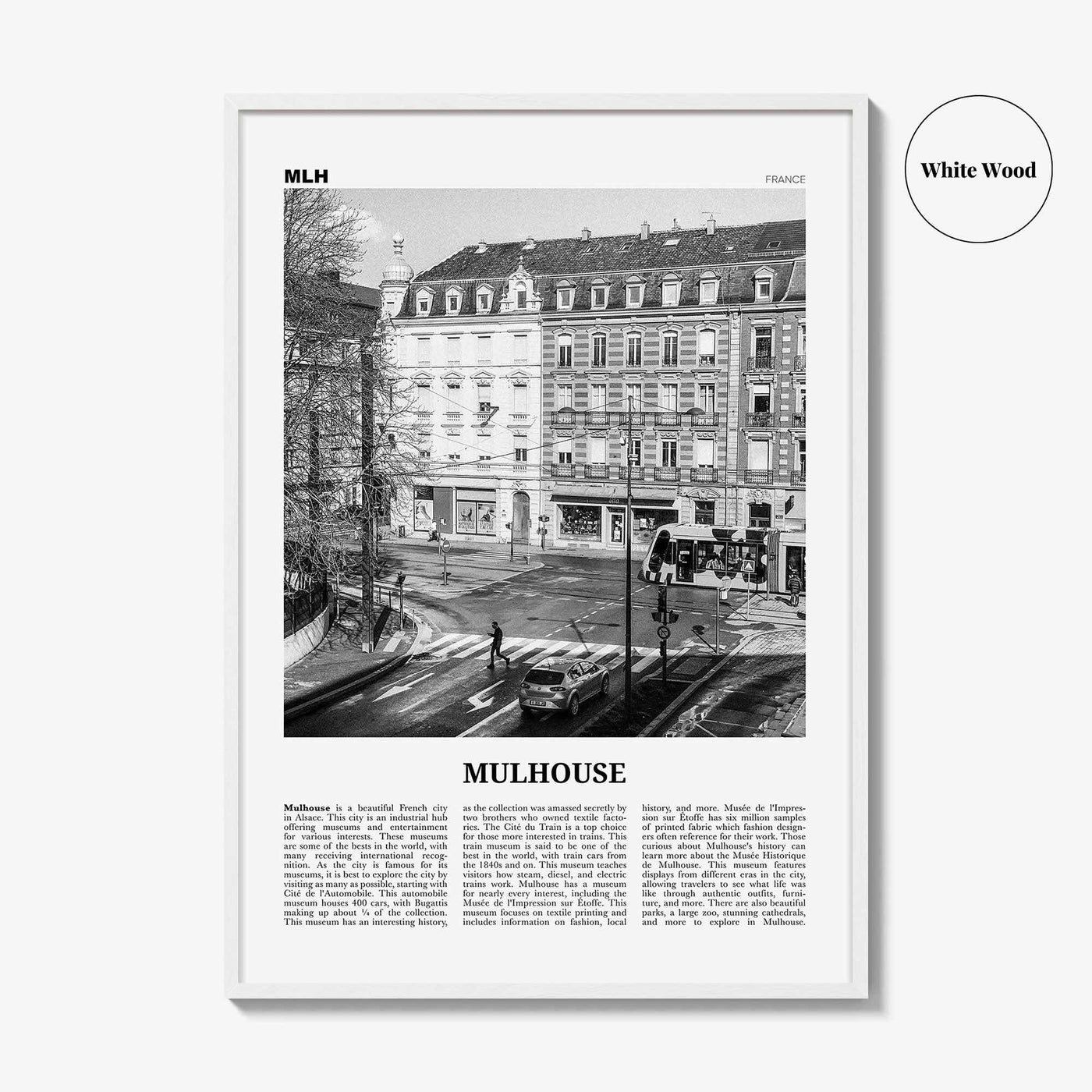 Mulhouse Print Black and White, Mulhouse Wall Art, Mulhouse Poster, Mulhouse Photo, Mulhouse Wall Décor, Mulhouse Map, France