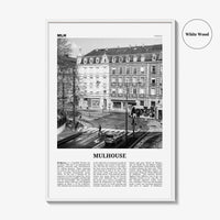 Mulhouse Print Black and White, Mulhouse Wall Art, Mulhouse Poster, Mulhouse Photo, Mulhouse Wall Décor, Mulhouse Map, France