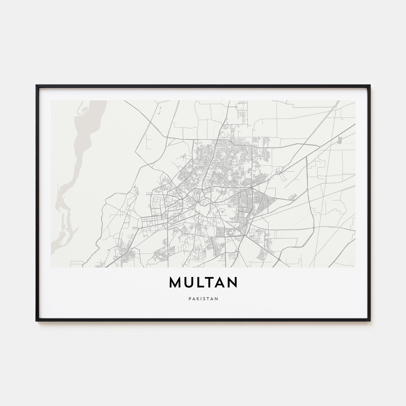 Multan Map Landscape Poster