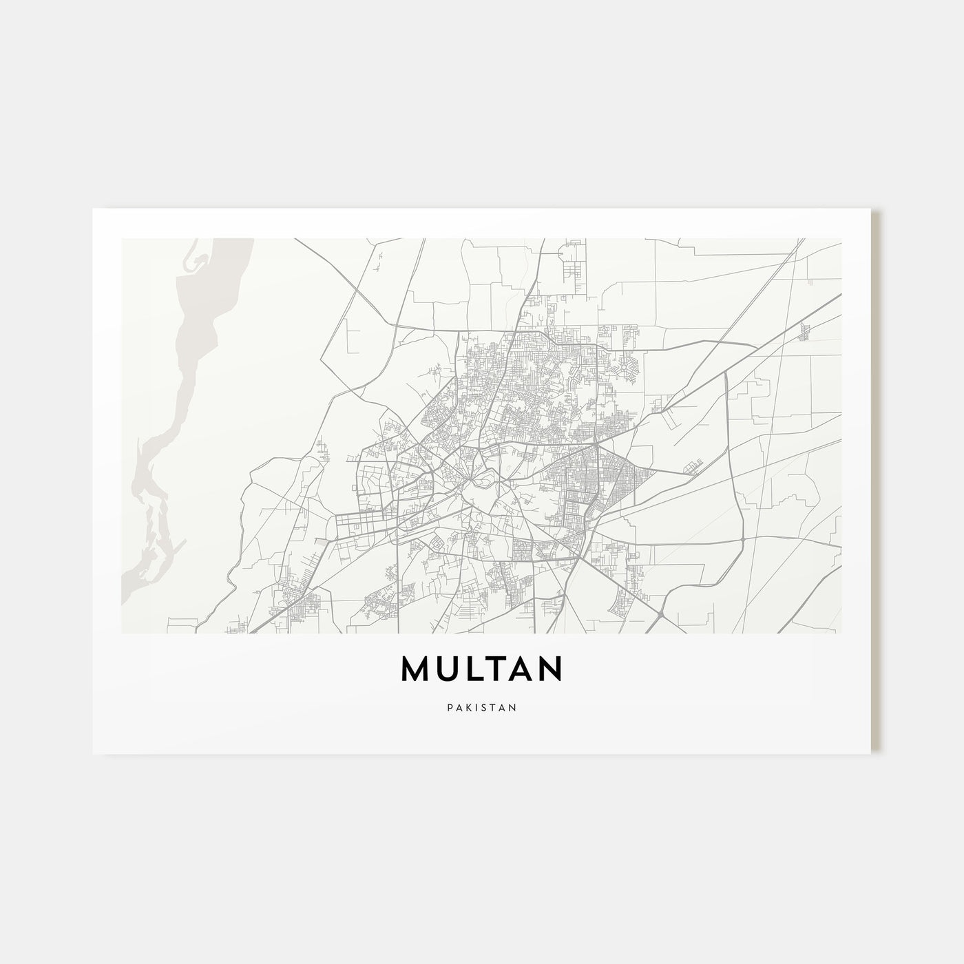 Multan Map Landscape Poster