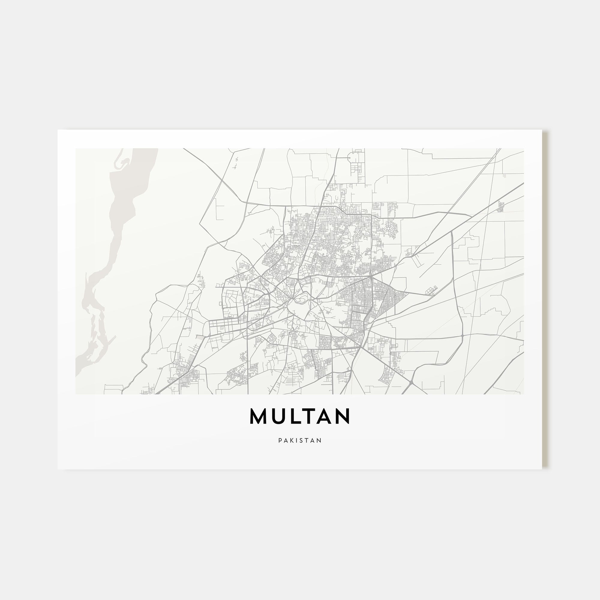 Multan Map Landscape Poster