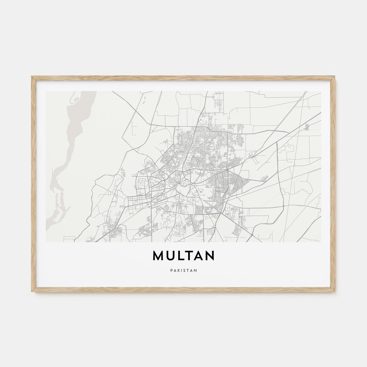 Multan Map Landscape Poster