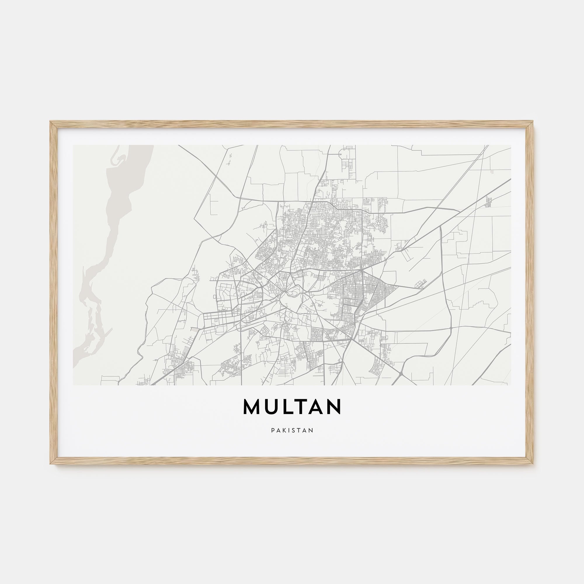 Multan Map Landscape Poster